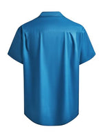
              Hardaddy Men's Vintage Bowling Shirt 1950s Short Sleeve Casual Button Down Summer Beach Camp Collar Shirts Aqua Blue XL
            