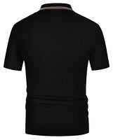 
              PJ PAUL JONES Mens 1960s Vintage Polo Shirts Contrast Lapel Collar Button Up Polo Sweaters Bowling Shirt Lightweight Black M
            