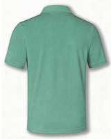 
              COOLLYME Retro Space Rocket Polo Shirt, Green and Beige, Short Sleeve, Polyester, Atomic Design, Regular Fit
            