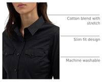 
              Wrangler Western Women's Retro Button-Down Shirt, Black, Medium
            