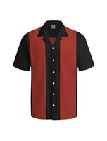 
              Hardaddy Men's Vintage Bowling Shirt 1950s Short Sleeve Casual Button Down Summer Beach Camp Collar Shirts Wine Red L
            