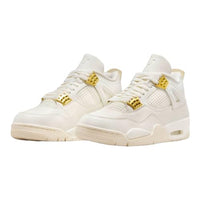 
              NIKE Air Jordan 4 Retro Womens-Size 8.5, Sail/Metallic Gold-black
            