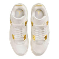 
              NIKE Air Jordan 4 Retro Womens-Size 8.5, Sail/Metallic Gold-black
            