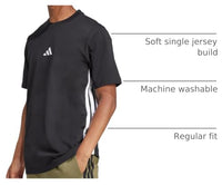 
              Adidas Men's Essentials 3-Stripes Sportswear T-Shirt, Black/White, Large
            