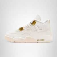 
              NIKE Air Jordan 4 Retro Womens-Size 8.5, Sail/Metallic Gold-black
            