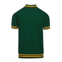 
              OXKNIT Knit Polo Shirt for Men, Retro Tiger Pattern Green Shirt Quarter Button Down Short Sleeve Men's Clothing
            