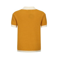 
              OXKNIT Mens Knit Polo Shirts Vintage Short Sleeve Golf Shirts Textured Retro Poloshirt White V-Neck
            