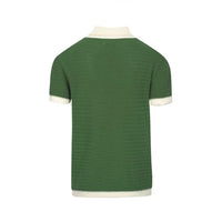 
              OXKNIT Mens Knit Polo Shirts Vintage Short Sleeve Golf Shirts Textured Retro Poloshirt White V-Neck
            