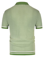 
              Mens Vintage Polo Shirts Short Sleeve Collared Button Rockabilly Shirts Green M
            