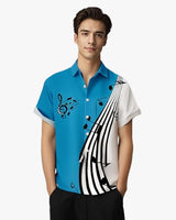 
              Gwnnb Bowling Shirts for Men Music Note Print Short Sleeve Casual Button Down Beach Retro Shirts
            