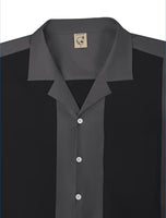 
              Hardaddy Men's Vintage Bowling Shirt 1950s Short Sleeve Casual Button Down Summer Beach Camp Collar Shirts Gray XL
            
