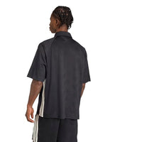 
              Adidas Men's Stadium 3-Stripes Tennis Inspired Jacquard Polo T-Shirt, Black/Off White, Medium
            