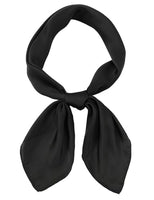 
              CHUNG Women's Scarf Satin Solid Color Fashion Girls Scarves bandana 50s Retro Emulation Silk Handbag Hair Ribbons Handkerchief Necktie Square 27.5",Black
            