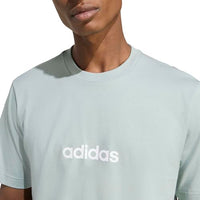 
              adidas Men's Essentials Linear Single Jersey T-Shirt, Wonder Sage/White, Large
            