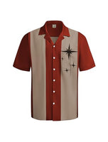
              Hardaddy Men's Vintage Bowling Shirt 1950s Short Sleeve Casual Button Down Summer Beach Camp Collar Shirts Crimson XL
            