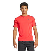 
              Adidas Men's Train Essentials 3-Stripes Training T-Shirt, Pure Ruby/Black, Large
            