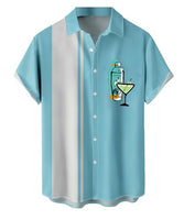 
              QIVICIMA Men's Retro Chest Pocket Short Sleeve Bowling Shirt 50s Rockabilly Style Button Down Shirts B6 Classics XXL
            