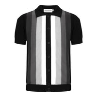 
              OXKNIT Men’s Knitted Vintage Polo, Gradient Stripe Short Sleeve Retro Polo Shirt for Men 60s&70s
            