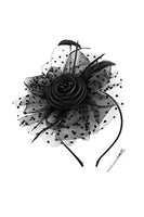 
              BABEYOND Fascinator Hats for Women Tea Party Kentucky Headband Derby Wedding Flower Feathers Hair Clip Black
            