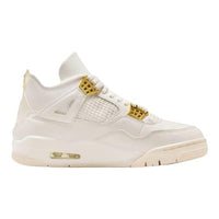 
              NIKE Air Jordan 4 Retro Womens-Size 8.5, Sail/Metallic Gold-black
            