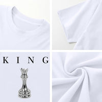 
              Kelxjia Men's King Chess Shirt Graphic Tees Designer Printed T Shirts for Men Urban Letter T-Shirt Streetwear(White,XL)
            