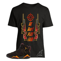 
              Shirt To Match Jordan Retro 7 Citrus,We Don't Play Fair Graphic Tee (M, Black)
            