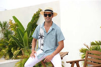 
              Men's Short Sleeve Button Up Hawaiian Shirt 1950s Vintage Bowling Shirts
            