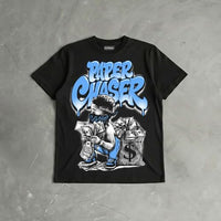 
              DopeSkill Graphic Tee Black University Blue 5s Streetwear Crewneck Unisex Hypebeast T-Shirt Cool Sneaker Colour Matching Shirt Hustle Kid (Black - S)
            