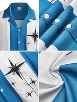 
              Hardaddy Men's Vintage Bowling Shirt 1950s Short Sleeve Casual Button Down Summer Beach Camp Collar Shirts Aqua Blue XL
            