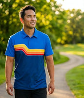 
              Tipsy Elves Men's Golf Polo Shirt - Moisture Wicking, Stretch Fabric, Athletic Fit - Navy Retro Range Performance Polo - Large
            