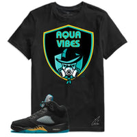 
              Shirt To Match Jordan Retro 5 Aqua,Aqua Vibes Unisex Graphic Tee (XL, Black)
            