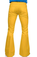 
              70s Disco Bell Bottom Jeans, 60s 70s Vintage Denim Pants for Men - Yellow
            