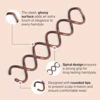 
              Kitsch Spiral Bobby Pins - Hair Accessories For Women - Brown, 3pcs
            