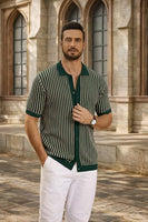 
              COOFANDY Mens Button Down Short Sleeve Shirt Textured Knit Polo Shirts Vintage Shirts Retro Knitwear
            