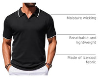 
              COOFANDY Mens Collared Shirts Short Sleeve Polo Shirts for Men Basic Fashion Retro 70S Shirt Black
            