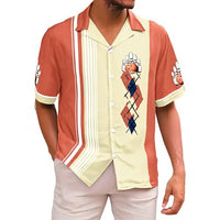 
              Hawaiian Bowling Shirts Men Retro Funny Sport Bowler Shirt Beach Summer Tee Tropical Vacation Button Down Short Sleeve Tops Red
            