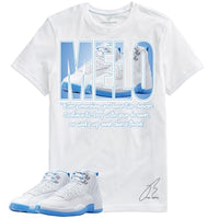 
              Shirt to Match 12 MELO/University Blue, Sneaker Graphic Tee, Best Gift, Birthday, Mens Clothing (White, 2XL)
            