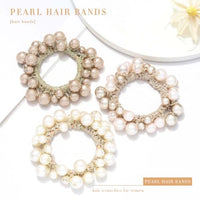 
              Fashey Pearl Hair Scrunchies Beaded Hair Ties Elastic Hair Bands Ponytail Holder Hair Accessories for Women and Girls（Pack of 3）
            
