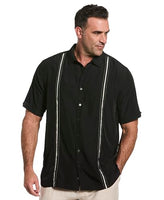 
              Cubavera Paneled Short Sleeve Shirt For Men, Classic Fit, Wrinkle Resistant, Casual Button-Down Shirt For Men With Spread Collar (Sizes Small - 5Xl), Jet Black, 4X-Large Big Tall
            