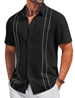 
              COOFANDY Men's Cuban Guayabera Shirts Button Down Short Sleeve Linen Shirt
            