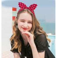 
              Deghew Red Polka Dot Bow Headbands Cute Bandana Hairband Halloween Costume 50s Hair accessories for women and girls
            