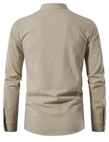 
              JEMITOP Men's Pure Cotton Renaissance Lace Up Shirt Khaki XXL
            