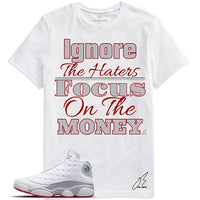 
              Shirt To Match Jordan Retro 13 Wolf Grey/White True Red,Ignore Haters Sneaker Graphic Tee,University Blue,Gift (M, White)
            