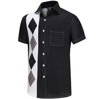 
              KYKU Vintage Bowling Shirt for Men Rockabilly Button Up Shirt 50s Retro Tee
            