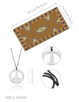 
              Inrajoper Mens 60s 70s Outfits 4 Pcs Hippie Costume T-Shirt Set Brown L
            