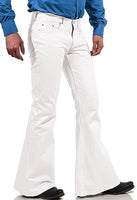 
              70s Disco Pants for Men,Mens Bell Bottom Jeans Pants,60s 70s Bell Bottoms Vintage Denim Pants Jeans for Men White
            