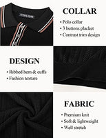 
              PJ PAUL JONES Mens 1960s Vintage Polo Shirts Contrast Lapel Collar Button Up Polo Sweaters Bowling Shirt Lightweight Black M
            