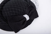 
              Fascinators Hats 20s 50s Hat Pillbox Hat Cocktail Tea Party Headwear with Veil for Girls and Women(C-Black)
            