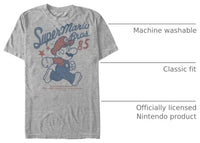
              Nintendo Super Mario Running Profile 1985 T-Shirt Athletic Heather
            