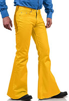 
              70s Disco Bell Bottom Jeans, 60s 70s Vintage Denim Pants for Men - Yellow
            